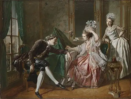 Un intérieur avec une dame, sa femme de chambre et un gentilhomme (1776), Hartford, Wadsworth Atheneum.