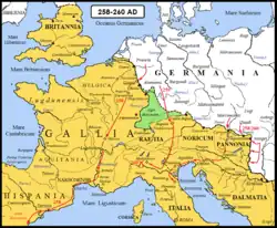 Situation en Pannonie et Norique en 258-260