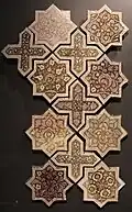 Iran, carreau en forme d'étoile et cruciforme, 1262