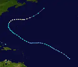 Parcours de l'ouragan Irene