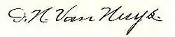 signature d'Isaac Newton Van Nuys