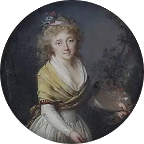 Portrait de Mme&nbsp;Pinson, miniature sur ivoire.