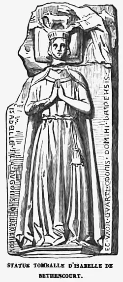 Gisant d'Isabelle de Béthencourt.