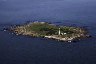 Vue aérienne de l'Île de Lobos.
