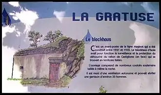 Panneau indicatif de l'ouvrage.