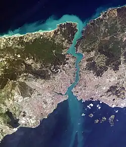 Image satellite du Bosphore.