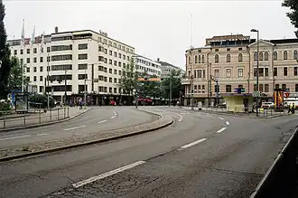 Intersection Itsenäisyydenkatu-Rautatienkatu-Hämeenkatu