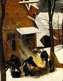 Scène devant l'auberge.