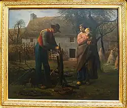 Jean-François Millet, Fermier insérant un greffon sur un arbre, 1865
