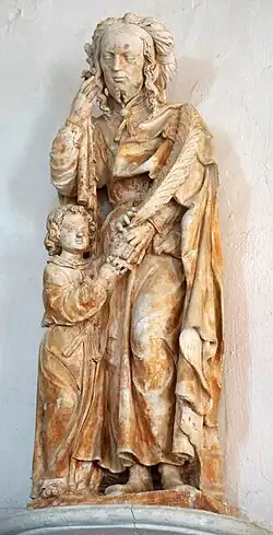 Statue de Joseph et Jésus, église Saint-Pierre de l'Isle-Aumont.