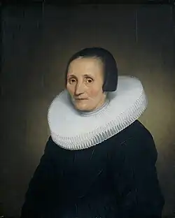 Portrait de Margaretha De Geer (1651), huile sur panneau, 73,9&nbsp;×&nbsp;59,5&nbsp;cm, Amsterdam, Rijksmuseum.