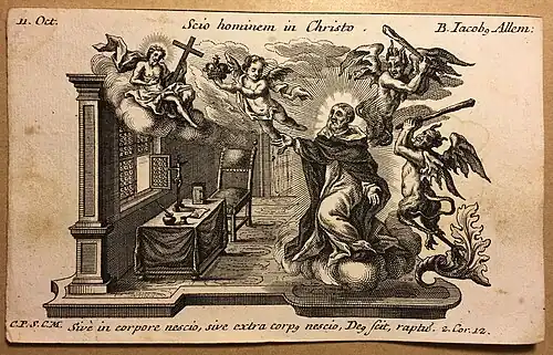 Représentation du bienheureux (Annus dierum Sanctorum publiée à Augsbourg, milieu du XVIIIe siècle).