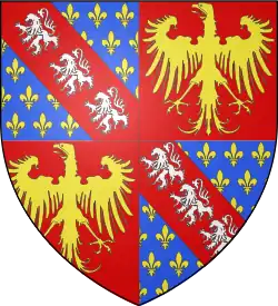 Blason primitif de Jacques de Bourbon-Préaux.