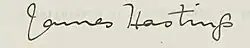 signature de James Hastings