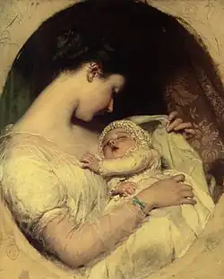 Portrait de sa femme Elizabeth et de sa fille, 1852Collection privée