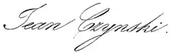 signature de Jan Czyński