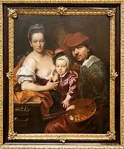 Jan Kupecky 1718 - L'artiste avec sa femme et son fils