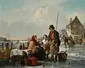 Koek-en-zopie verkoper (1860).