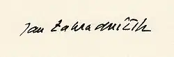 signature de Jan Zahradníček