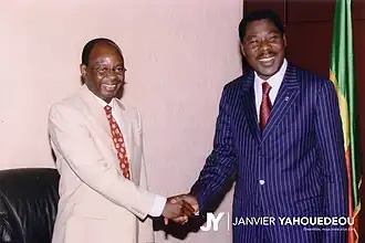 Janvier Yahouédéou et le président Thomas Boni Yayi