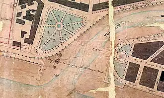 Le jardin en 1854, en face le square des Phocéens