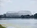 L'Arena Zagreb de l'autre côté du lac Jarun.