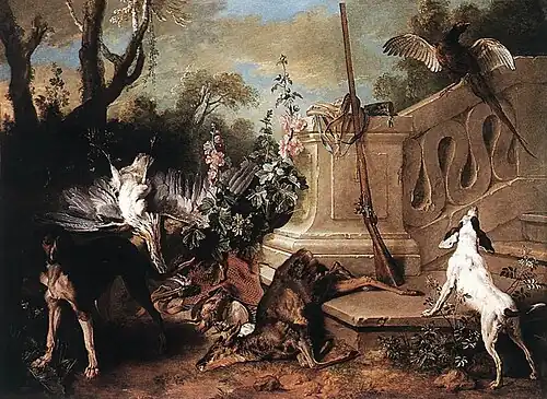 1721,Le chevreuil mort,huile sur toile,Londres, Wallace Collection.