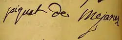 signature de Jean-Baptiste Marie de Piquet