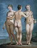 Les Trois Grâces (1800), gravure et aquatinte sur papier, 48,3&nbsp;×&nbsp;34,4&nbsp;cm.