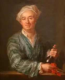 École française, anciennement attribué à Alexis Grimou, Homme à la bouteille, XVIIIe&nbsp;siècle, MNR, dépôt du musée du Louvre.