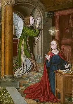 L'Annonciation (vers 1490-1495, huile sur bois, 72 × 50&nbsp;cm, Art Institute of Chicago).