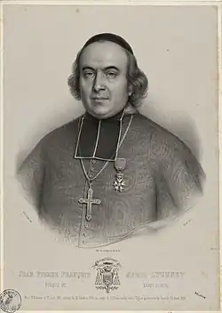 Zéphirin Belliard, Jean Pierre François Marie Lyonnet, évêque de Saint-Flour, lithographie, 1855, d'après le tableau d'A. Fougère