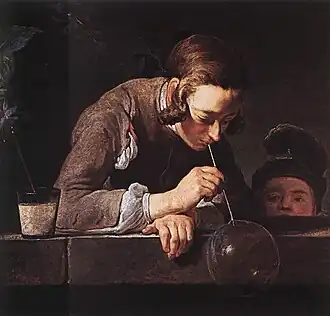 Les Bulles de savon de Jean Siméon Chardin (1734).