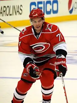 Photo de Samson portant le numéro 71 des Hurricanes.