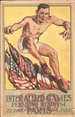 affiche des Jeux interalliés, au Stade Pershing de Paris en 1919