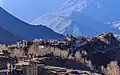 Jharkot, village dans le district de Mustang, à côté de Kagbeni, sur les berges de la Kali Gandaki.