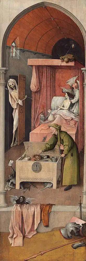 La Mort de l'avare, vers 1500-10 (?), Huile sur bois, 92,6&nbsp;×&nbsp;30,8, National Gallery of Art.