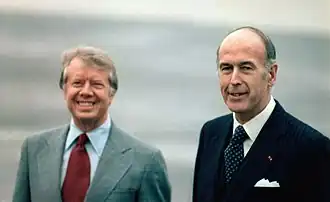 Rencontre avec le président américain, Jimmy Carter, en janvier 1978.