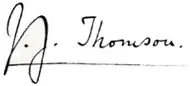 signature de Joseph John Thomson