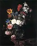 Jan Fyt, Fleurs dans un vase, h/p, vers 1650-1661.