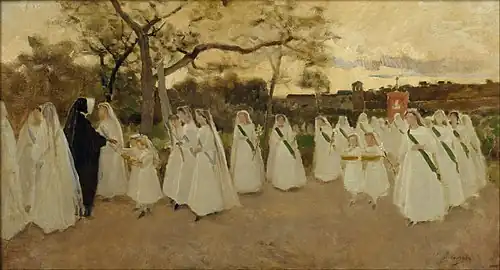 Procession de jeunes filles