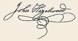 Signature de John Hazelwood