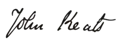 Signature de John Keats