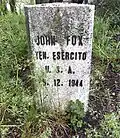 Stèle sur le lieu de la mort de John R. Fox.
