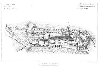 Dessin de la forteresse de Joinville tel qu'il pouvait être en 1747.
