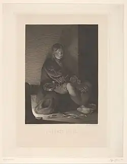 L'Archet brisé, gravure de Jean Baptiste van der Sypen, d'après Louis Gallait.