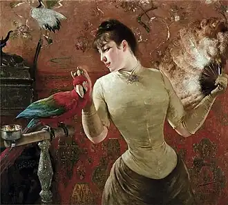 Dame avec un perroquet (Salon de Bruxelles de 1884).