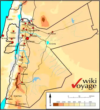 carte, relief et nappes d'eau en bleu