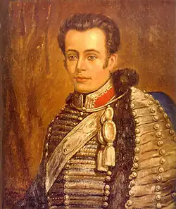 José Miguel Carrera. Peinture d'Ezequiel Plaza&nbsp;(es) (1892-1947)