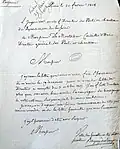 Lettre de Joseph Marie Stanislas Becquey Beaupre du 20 février 1808 remerciant le directeur général des Ponts & Chaussées, de Montalivet, pour l'attribution du titre de directeur.